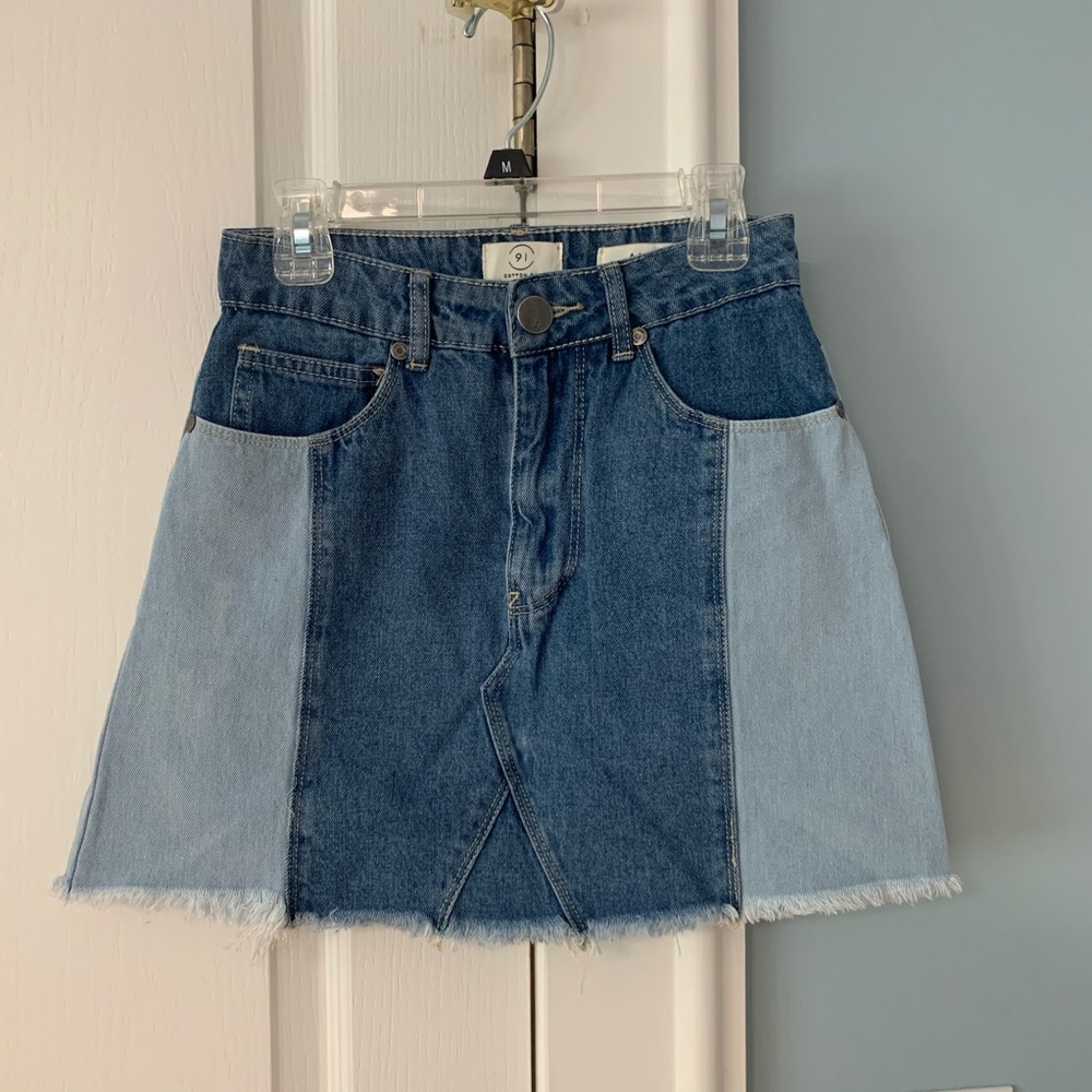 cotton on 2 tone denim skirt